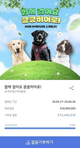 5억보 함께 걸으며 관세청 마약탐지견 응원했다