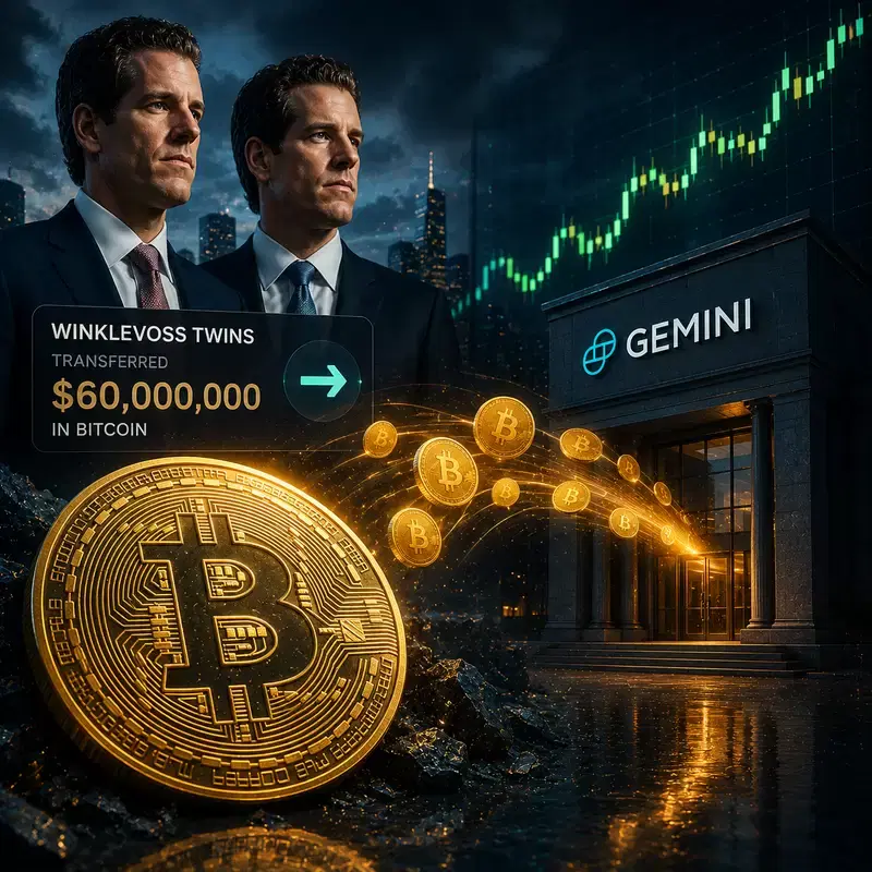 윙클보스 형제, 비트코인(BTC) 6,000만 달러 제미니 입금..."과거 매도 패턴과 일치"