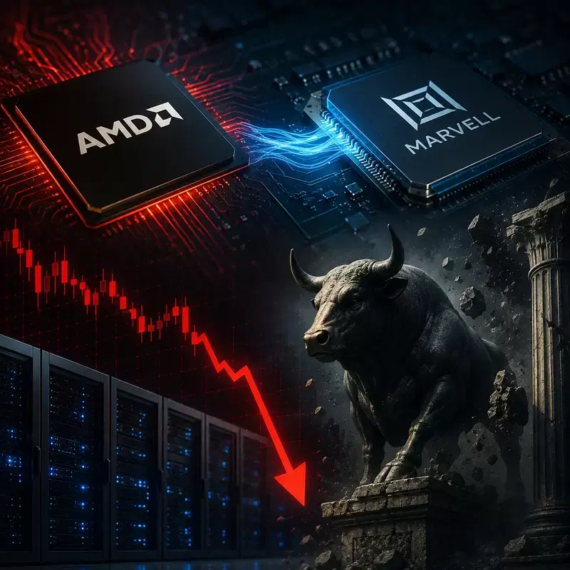 AMD, 마벨 지분 호재 터졌는데...반도체 매도 폭탄에 주가 '휘청'