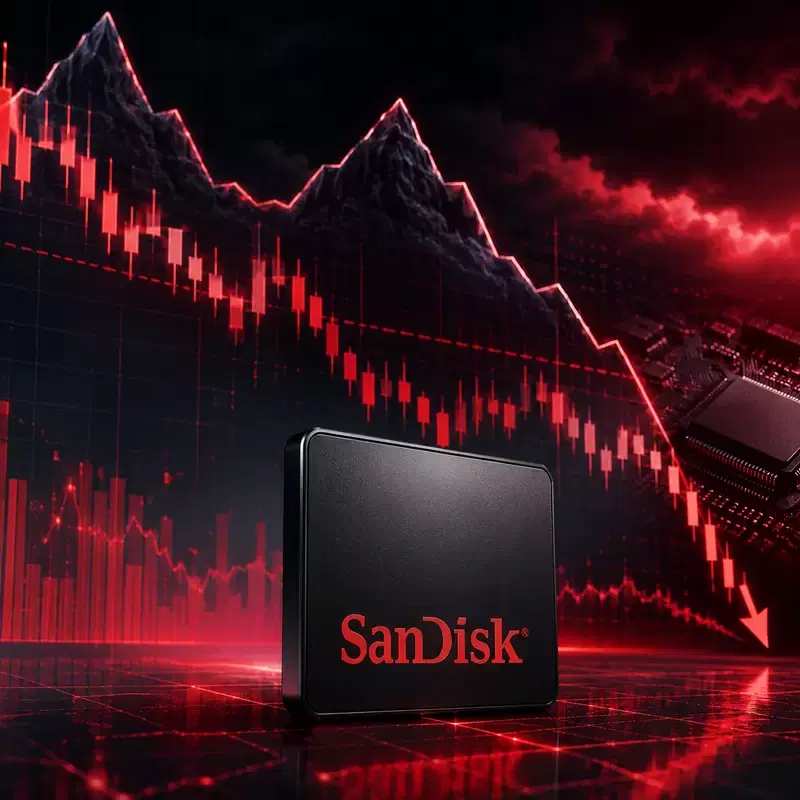 SanDisk (SNDK), down 47% in a month...995 dollar support line 'in jeopardy'