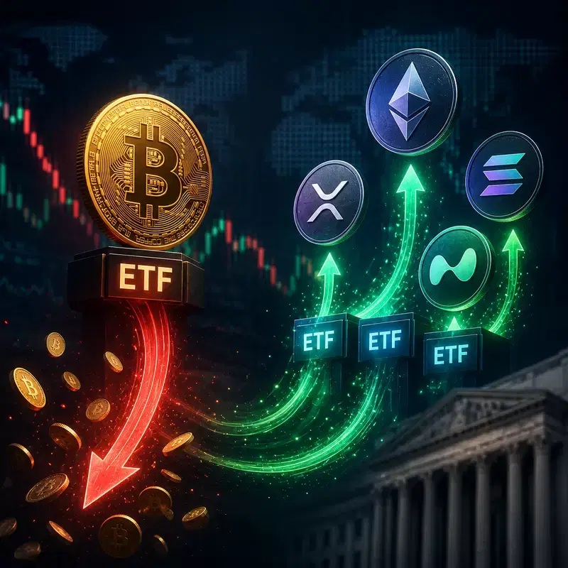 Bitcoin ETFs See $460 Million 'Net Outflow'...Funds Shift to Ethereum, XRP, Solana