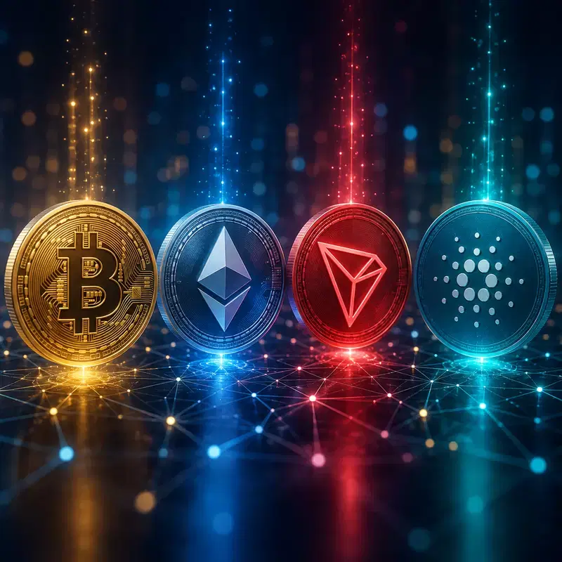 Tron 4 million vs Bitcoin on the decline...Why did the active addresses of the top 4 coins diverge?