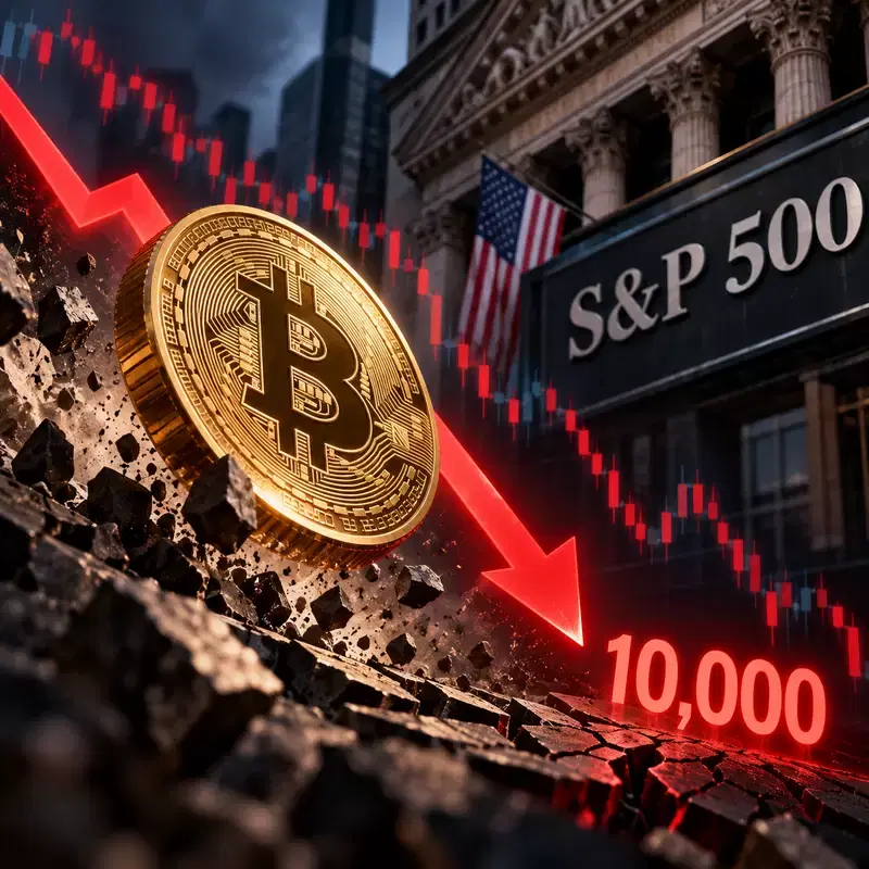 블룸버그 전략가 "비트코인(BTC), S&P 500 조정 오면 1만 달러까지 추락 위험"