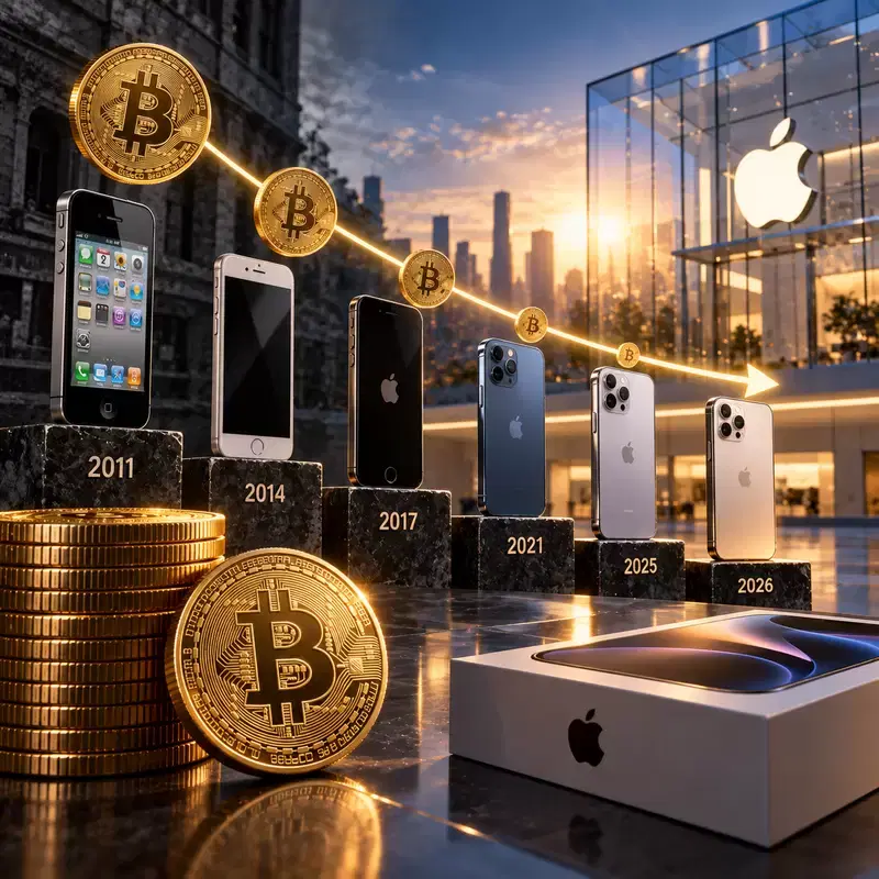 iPhone, 15 years ago it was 156 BTC, now it's 0.015 BTC... Bitcoin purchasing power ↑ by 99.99%
