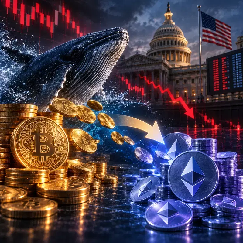 비트코인(BTC), 폭락 3시간 전 '큰손 탈출'...이더리움(ETH)로 환승